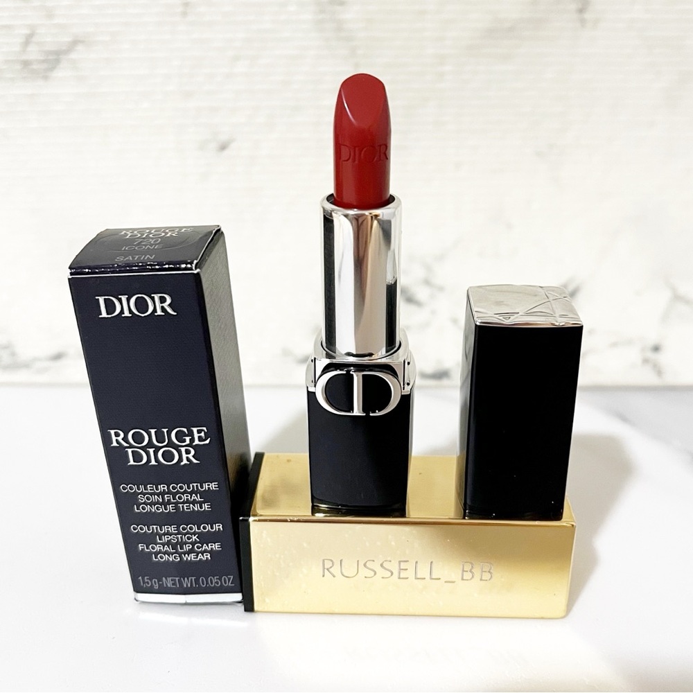 Dior Rouge Lipstick Color Rosewood 720 Icone Satin • Travel Size